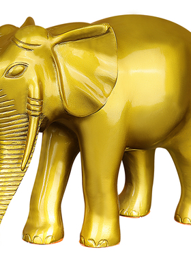 黄铜大象摆件一对招财铜吸水象客厅玄关办公室装饰新店铺开业礼品