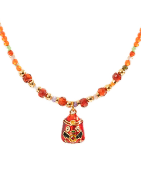 A发财印钞鸡锆石项链高级感轻奢小众女款2025新款配饰女气质大气