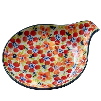 小盘子碟子精致高颜值手绘带手柄