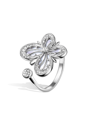 高银精工戒指女EGEM意境S925纯银