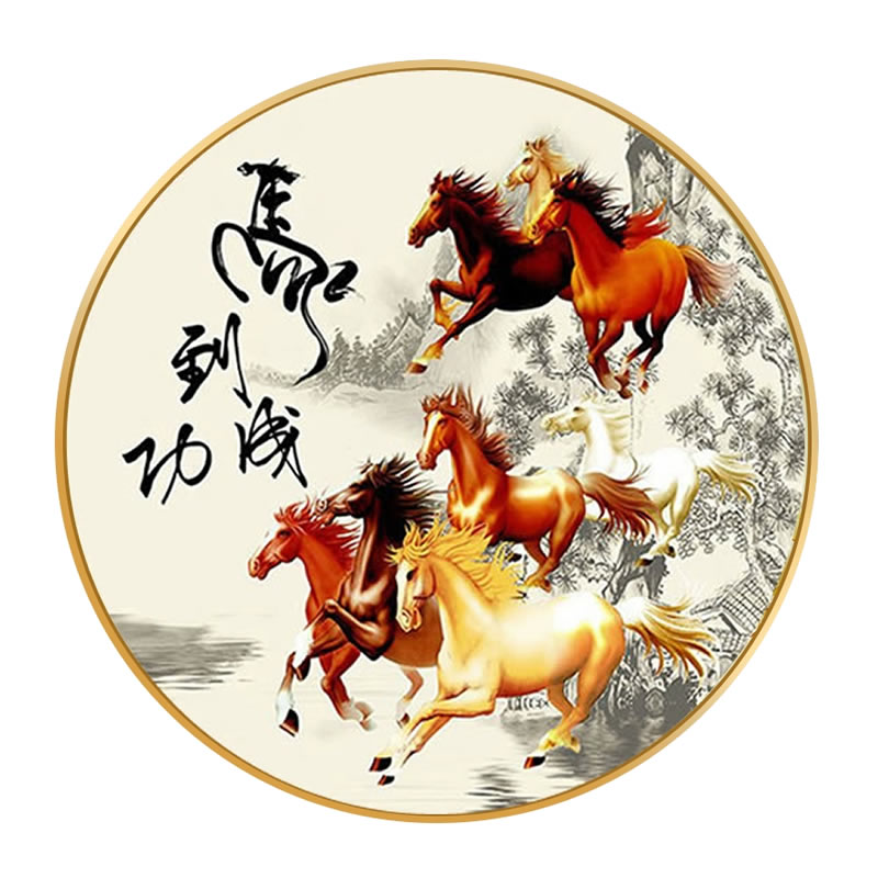 马到成功钻石画方钻满贴钻十字绣