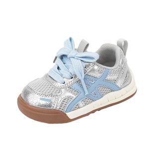 Ginuorat奇诺鼠女童鞋子秋季网面儿童德训鞋男童阿甘鞋宝宝走步鞋