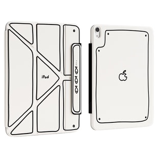 极简线条2024ipadpro保护套mini7壳磁吸air6适用苹果平板10代双面夹air5带搭扣11寸2018款4笔槽air13英寸2025