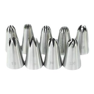 多齿裱花嘴8齿10齿12齿15齿奶油溶豆嘴853号曲奇蛋白糖工具挤花嘴