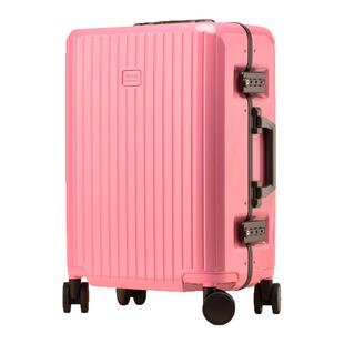 OCCA【蔷薇粉色】铝框行李箱大容量纯PC女拉杆箱刹车万向轮旅行箱