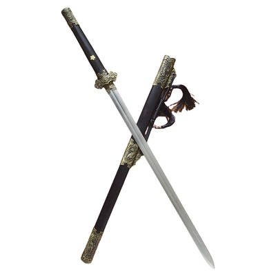 麒麟剑龙泉古风宝剑高锰钢唐横刀工艺品未开刃一体锻打摆件收藏品