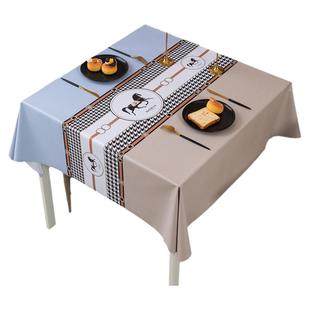 桌布轻奢高级感正方形防水防油家用餐桌台布艺免洗防烫客厅茶几布