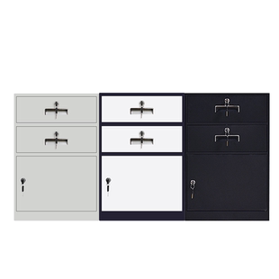 文件柜带锁抽屉柜铁皮柜床头柜矮柜储物柜办公室桌下小柜子资料柜