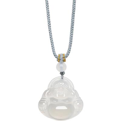 周六福玉髓佛公项链白月光笑口常开佛吊坠男女款节日礼物送女友