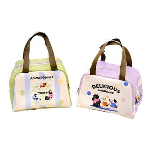 便携手提防水便当包装饭袋子可爱饭兜上班族学生饭盒袋锡箔保温袋