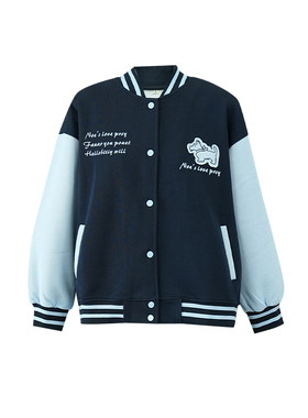 棒球服撞色外套女韩版休闲宽松