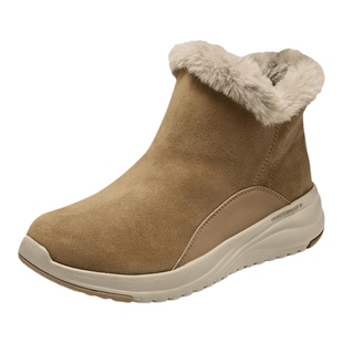 斯凯奇毛皮雪地靴冬女鞋加绒保暖中筒冬靴舒适防寒靴厚底缓震棉鞋