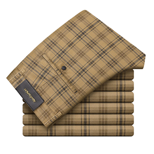 格子条纹休闲裤男士春夏薄款时尚西裤2026新款商务修身直筒长裤子