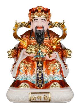 2025新款财神爷爷家用招财汉白玉彩实心站坐财神菩萨佛像玄关摆件