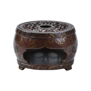 中式复古黄铜温茶炉茶壶加热底座烤茶提香器家用蜡烛暖茶炉煮茶炉