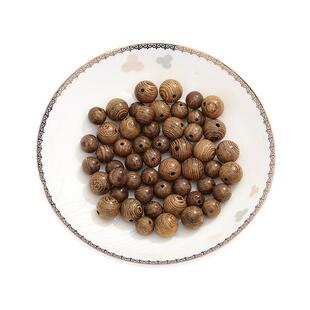 金丝檀木圆珠佛珠 天然鸡翅木穿孔散珠 diy手链项链饰品配件材料
