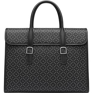 金利来男包新款男士公文包商务PVC印花手提包欧美时尚轻奢办公包