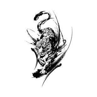 啸风伏虎 草本纹身贴新款半永久高颜值防水霸气刺青ins风无毒贴纸