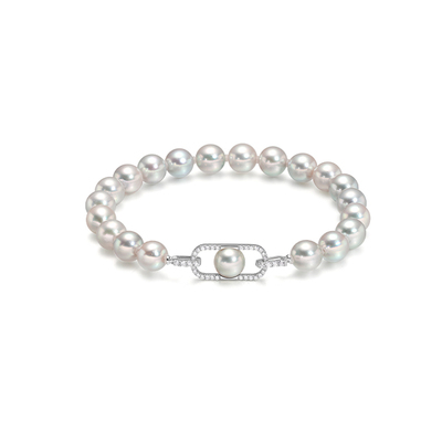 LynnHaven麟玟 EARTH环抱 18K金Akoya真多麻色海水珍珠手链手串