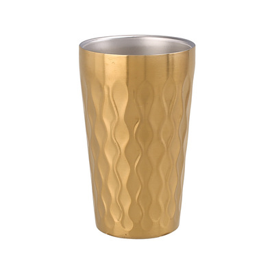 韩式不锈钢火凌纹双层杯