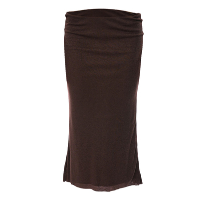 修身低腰复古直筒微喇半身裙