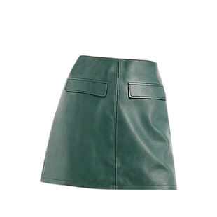 墨绿色小皮裙半身裙女款春季2026新款pu皮短裙子高腰包臀裙子女士