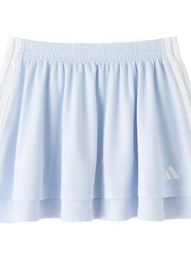 adidas阿迪达斯女子运动裙子2026夏季休闲短裙蓝色A字半裙JY7633