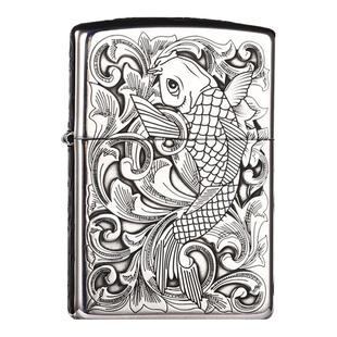 官方zippo之宝煤油打火机zoop正版唐草鲤鱼925纯银收藏版送礼zipo