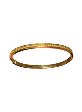 黄钻满天星钛钢手镯女款开口手镯