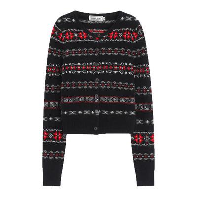 Bobbybecky费尔岛提花开衫毛衣