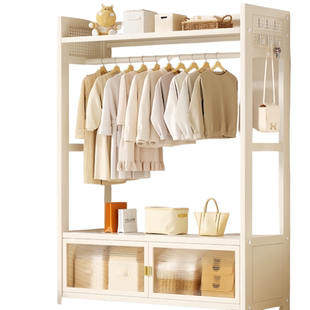 安居客挂衣架卧室落地立式衣帽架衣服置物架挂包架金属结实不占地