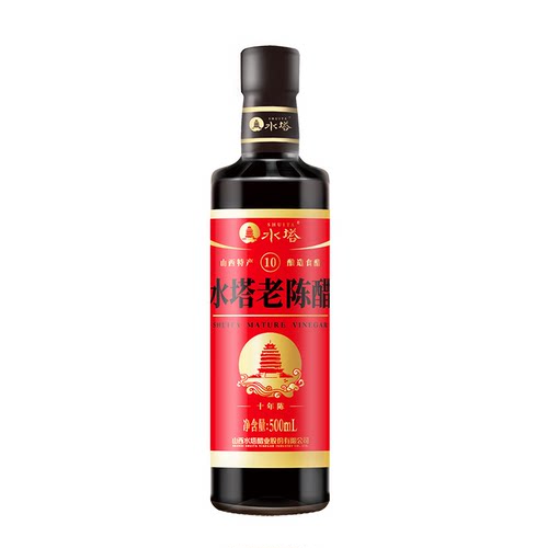 水塔老陈醋山西醋老陈醋6度十年陈家用食用凉拌饺子醋小瓶500ml