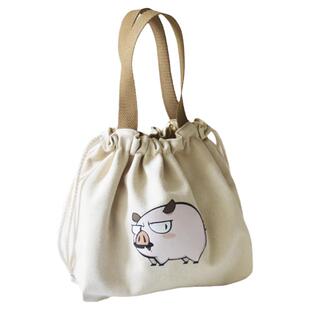 饭包日式便当袋手提包上班族手拎帆布包饭盒袋束口抽绳饭盒包夏季