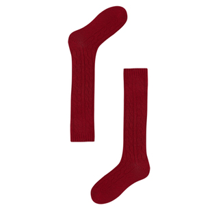 AR袜子女马年本命年礼物美利奴羊毛小腿袜红色秋冬加厚保暖长筒袜