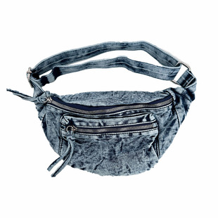 YAU大树 手机胸包单宁复古牛仔腰包时尚轻便百搭两用旅行小包包