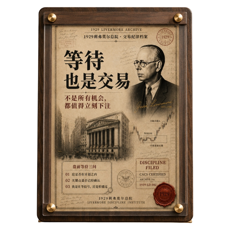 利弗莫尔等待交易心法加仓法买入法利弗莫尔关于等待的名言海报