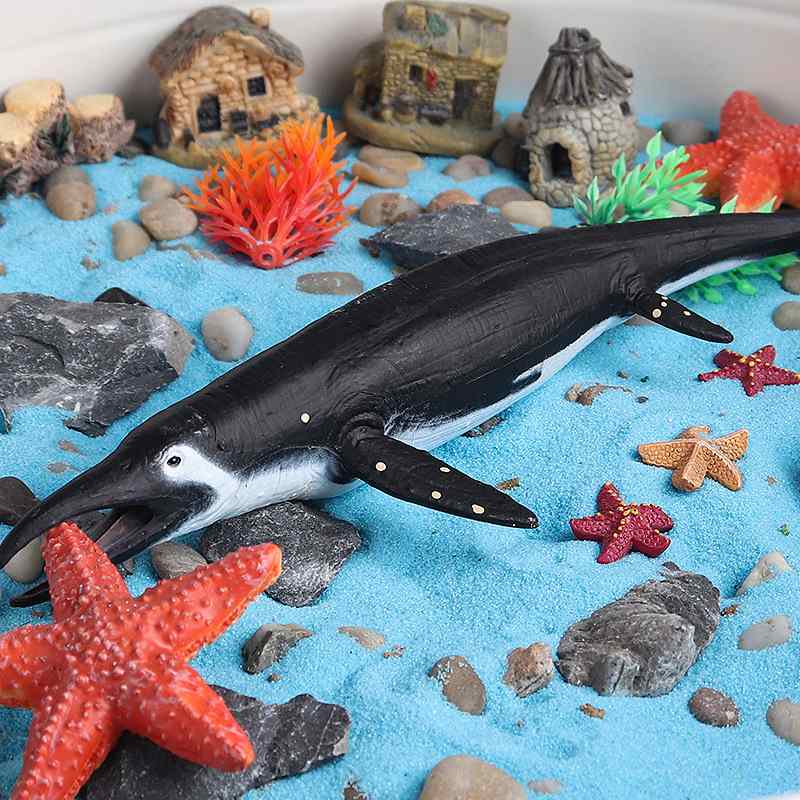 儿童仿真实心大号萨恐龙海洋摆件动物龙鱼龙斯特沧滑齿玩具龙模型