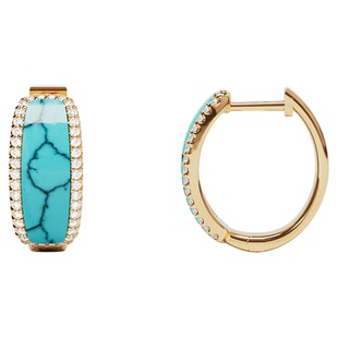 APM Monaco湖蓝色圈形耳环潮流饰品耳饰优雅气质新年情人节礼物