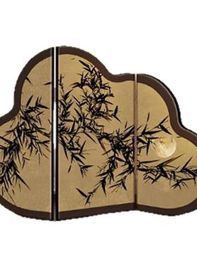 中古风墨竹小屏风桌面摆件