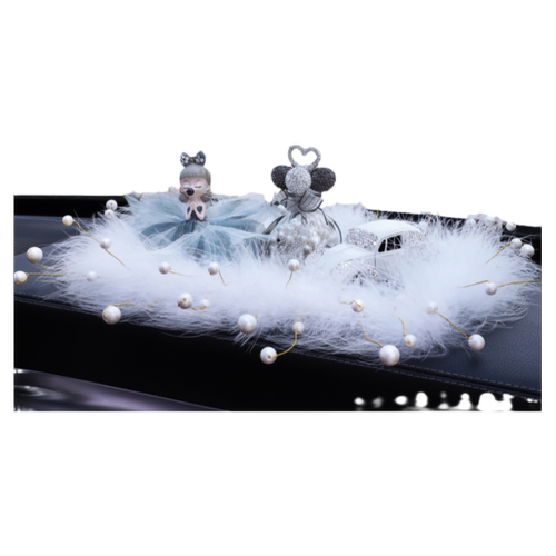 蓬蓬裙泡泡公主女孩汽车摆件羽毛防滑垫车内香薰高档女士车载饰品