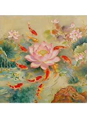 大芬村九鱼聚财纯手绘油画