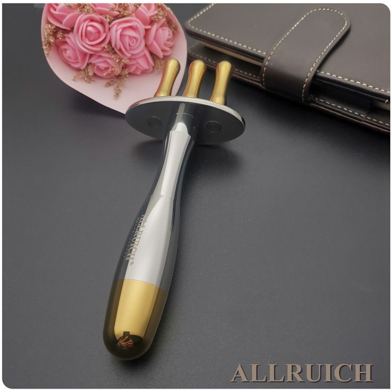 新款直销ALLRUICH台湾圆头磁叉三叉磁疗排酸棒经络磁穴按摩棒不锈