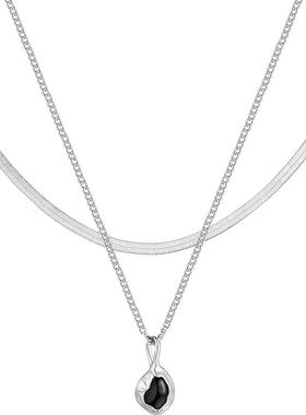 lmaxs双层蛇骨项链女高级设计