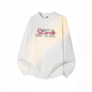 STA旗舰店美式潮牌重磅纯棉长袖男女新款宽松情侣打底衫卫衣