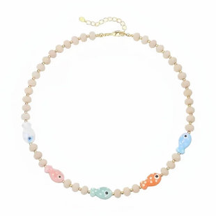 LOOPS幸运锦鲤项链 设计师白化石陶瓷鱼镀金项链