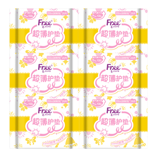 Free护垫 超薄棉柔少女卫生巾护垫6包152mm组合套装