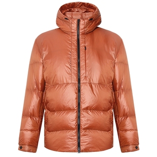 【防水】利郎官方 羽绒服男短款连帽2025冬季暖橘色保暖男装外套