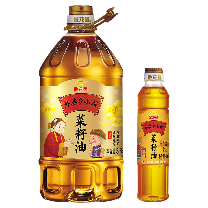 金龙鱼外婆乡小榨菜籽油5.8L+400ml