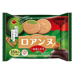 抹茶控必入!日本Bourbon波路梦布尔本抹茶味夹心薄脆香草味饼干