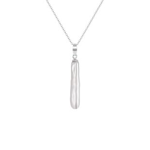 SEULEMENT瑟拉蒙925银不规则长款巴洛克吊坠项链女新中式生日礼物